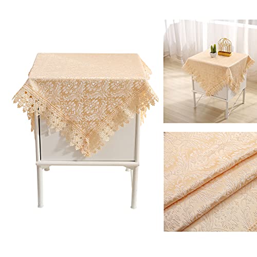 Bettop Square Tablecloth,Nightstand Tablecloth,Side Table Cover,Table Cloth For Bedside Table/ Nightstand/Night Table/Tea Table/End Table/Dressers,Table Dustcover Doilies For Furniture (Creamy) #TOP10