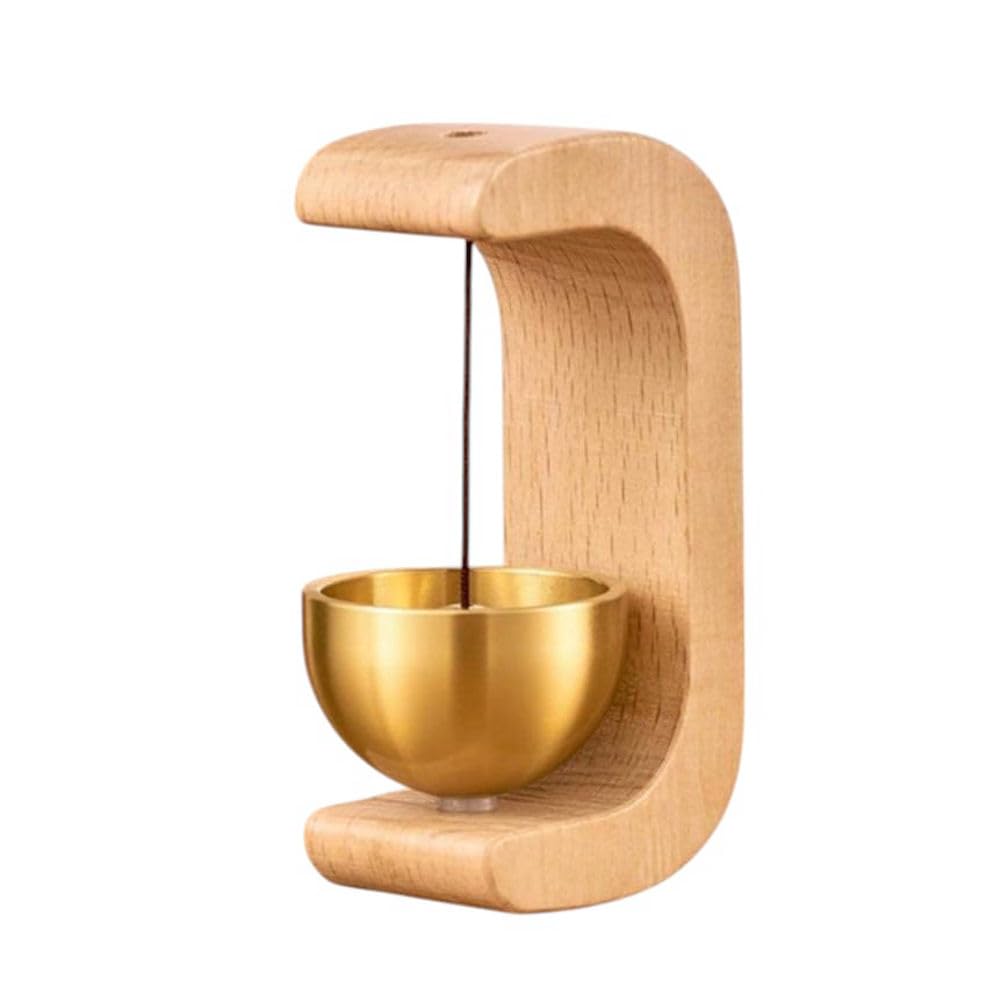 Vaayu-E-Store Beech Wood Door Chime with Brass Bell – Self‑Adhesive Magnetic Entry Bell – Soothing Sound for Home, Shop, Housewarming Gift-image-5