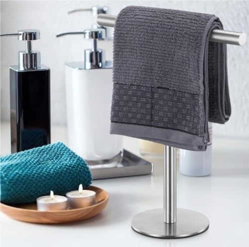 Porte-serviettes en acier inoxydable Stad de comptoir pour salle de bain T-shape