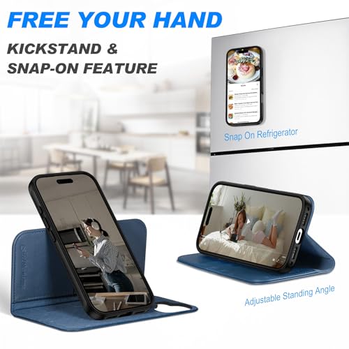 SHIELDON Detachable Leather Case Wallet for iPhone 17 6.3" 2025, Royal Blue by SHIELDON - Used condition - Image 6