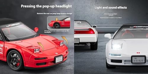 Image of Invite 1:24 Scale Honda Acura NSX NA1 Die-Cast Model Car - Alloy Metal Pullback Toy Car with Openable Doors, Lights & Music - Luxury Sports Car Toy for Kids & Collectors [Random Color]