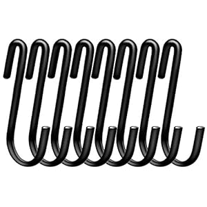 30 Pack Heavy Duty S Hooks Black S Shaped Hooks Hanging Hangers Pan Pot Holder Rack Hooks for Kitchenware Spoons Pans Pots Utensils Clothes Bags Towels Plants