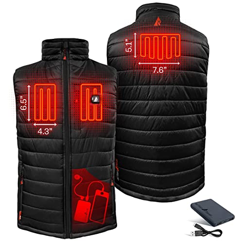 Actionheat 5V Battery Heated Insulated Puffer Vest – Heating Clothing For Men With Tri-Zone Heating System, Heat-Trap Layer #TOP2