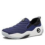 SHAQ Shaqival Slip On Mens Shoes, Off Court Sneakers Retro Basketball Shoes for Men - Dark Blue, 11.5 Medium