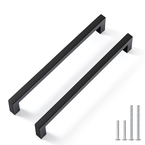 Goldenwarm 30 Pack 7-1/2 Inch Solid Cabinet Pulls Black Cabinet Handles Kitchen Drawer Handles Slim Square Bar Drawer Pulls Zinc Alloy Matte Black Dresser Hardware for Cupboard Bedroom by Goldenwarm - Used condition - US$76.01