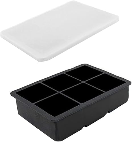 Cabilock Moldes de silicona, 1 bandeja para cubitos de hielo, herramienta cuadrada, contenedor de lavado corporal, contenedores de bocadillos, cubo