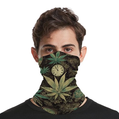 A Puff in Time Weed Marijuana Neck Gaiter UV Sun Protection Balaclava Breathable Ski Face Mask for Men Women Versatile Cover Scarf Bandana Head Wrap4