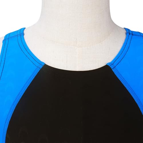 Image of Kids Girls Athletic Swimsuit One Piece Solid Swimwear for Practice and Competition in Black and Navy Bathing Suit