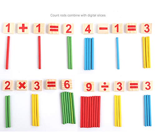 Image of Baybee Children Multi-Functional Wooden Math Calculation Board with Number Blocks and Colourful Sticks Kids Educational Puzzle Toys Home Learning kit Number Counting Activity for Kids Boys & Girls