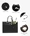 LOVEVOOK Laptop Tote Bag for Women, Leather Office Work Bag Briefcase fit for 15.6 inch Laptop, Large Teacher Computer Bag Handbag,2pcs Set Leather/Black