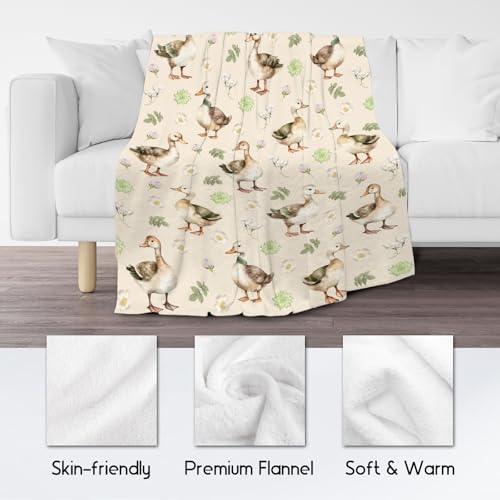 Duck Blanket, Cute Soft Throw Gifts for Kids, Cozy Flannel Throw Blankets for Couch Sofa, 30"x40"