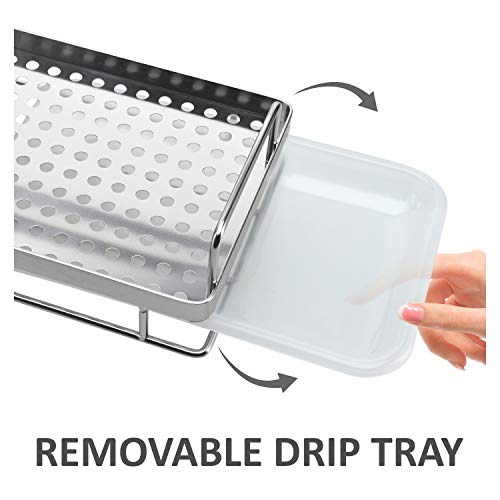 EZ Breezy Home Stainless Steel Sink Caddy Dish Wand Holder Sink Organizer for Storage of Sponges, Dish Wands, Small Towels, Soap and More. Modern Clean Design