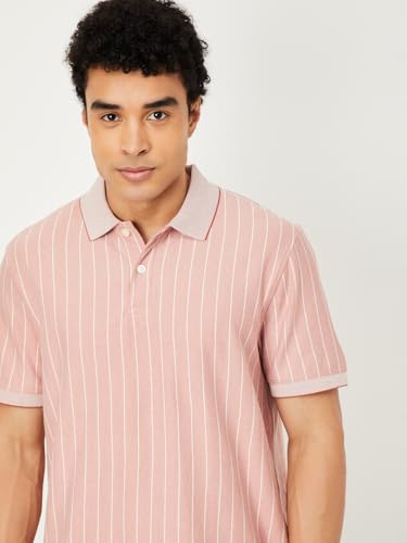 Image of Max Men's Half Sleeves Striped Polo T-Shirt