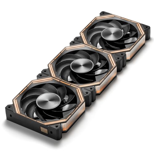 Image of darkFlash INF34 120MM PC Case Fan, Daisy-Chain, up to 2000RPM Cooling, 4-Pin PWM, ARGB CPU Cooling Computer Fan, 3 Pack (Reversed, Black)