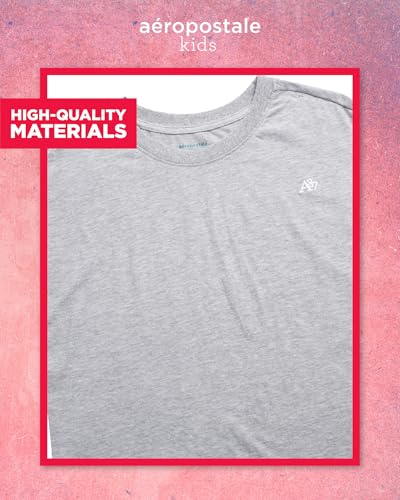 Image of Girls T Shirts - Soft Cotton Blend Short Sleeve Cute Graphic Tees - Classic Crewneck Logo Tee Girls Shirts (Sizes: 4-16), Size 7-8, Light Grey