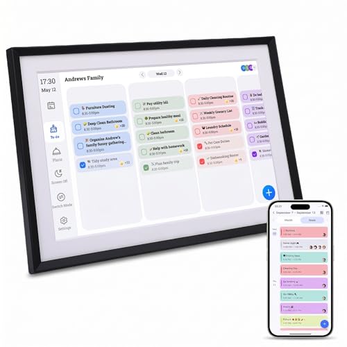 Cadre photo numerique ecran tactile HD 10,1 pouces avec outils de planification integres