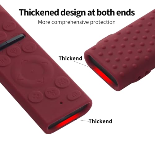 Image of Oboe Silicone Tv Remote Cover Compatible with Samsung Smart Tv Remote 2026 Model BN59-01498A Key Cover Case with Lanyard (B-Wine Red) REMOT E NOT Included