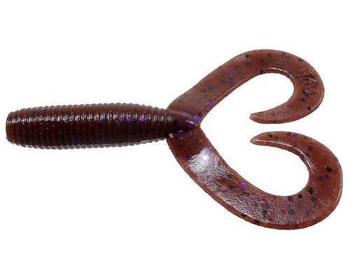 Yamamoto 16-20-221 Double Tail Grub 5"", 20pk, Cinnamon with Black &, one Size