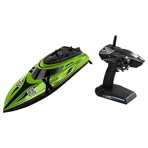 Revell Control 24139 RC X-Treme Speedboat Hurricane, 2.4 GHz Fernsteuerung, Highspeed bis zu 45 km/h, Akku, 46 cm ferngesteuertes Boot, grün/schwarz