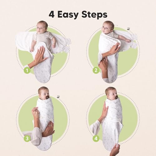 Image of Baby Swaddle Sleep Sacks with Zipper - 3-Pack Swaddles for Newborns 0-3 Months, Infant, Baby Girls, Boys, Soft & Durable Newborn Sleep Sack, Easy Diaper Change Swaddling Blanket (Aspire, OS)