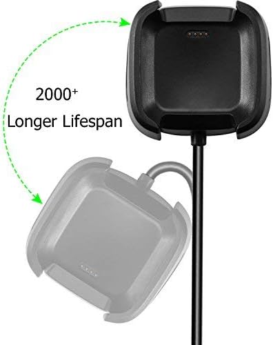 KingAcc Compatible for Versa Charger/Lite Edition/Special Edition, 1-Pack 3.3ft Replacement USB Charging Cable Cord Charger Cradle Dock Adapter for Versa Smart Watch [Not for Versa 2]