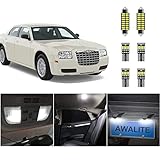 AWALITED 12pcs Interior LED Lights Kit Ultra Bright Map Dome LED Replacement Bulbs for 2005-2010 Chrysler 300 all Cab Sizes