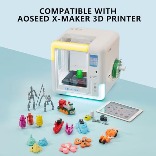 Image of AOSEED 3D Printer Filament Bundle, 1.75mm (±0.03mm) PLA Filament Set for Most 3D Printers, 8-Pack 200g (0.44lbs) Per Spool, Purple, Green, Blue, Yellow, White, Iridescent, Red, Orange