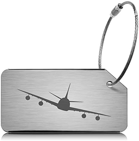 OCTiLUX Luggage Tags for Travel Suitcase Aluminium Aero Design 5 Pack Multicolor