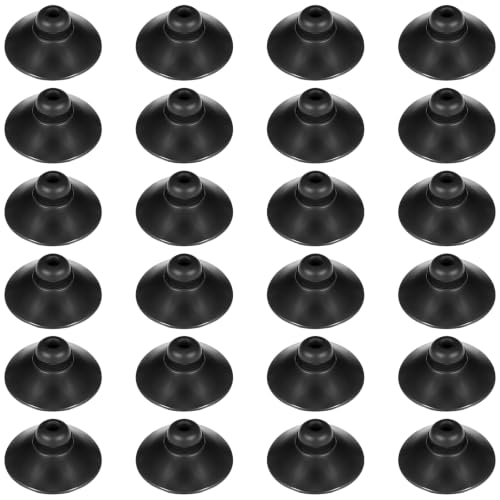 Lot de 24 Ventouses pour Aquarium en Silicone, Ventouse pour Pompe d’Aquarium, Support de Tuyau et Ligne Aérienne, Fixation sur Verre Lisse, Eau Douce et Eau Salée, Noir, 28 mm