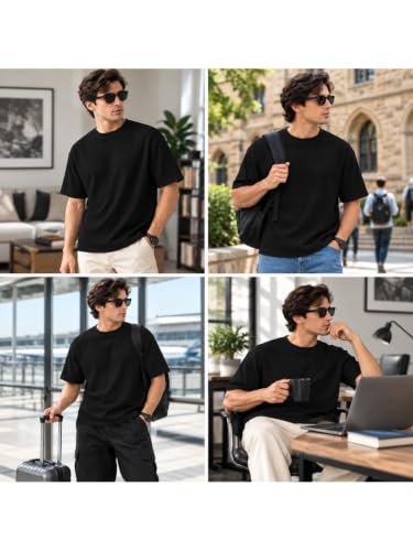 Image of Leriya Fashion T Shirt for Man | Men Luxury Vertical Stripe Textured T-Shirt | Classic Crew Neck Short Sleeve Knit Tee | Cotton Tshirts for Men | Regular Fit Soft Tshirt with Modern Golf Athletic