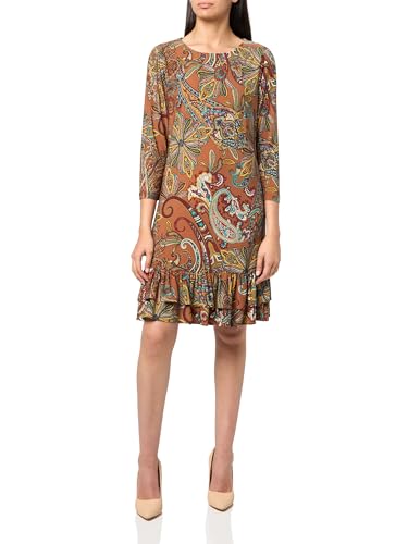 Image of Tommy Hilfiger Women's 3 /4 Sleeve High Neck Ruffle Trim Jersey Mini Dress