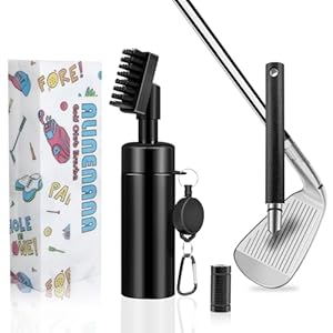 Pro Golf Club Cleaner Brush with Golf Groove Sharpener Tool Suitable for U & V-Grooves Holds 5 Ounces of Water – Golf Club Groove Cleaner with Retractable Clip Golf Accessories for Men/Women
