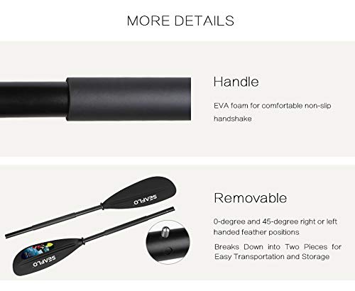 Seaflo Doppelpaddel, Kajakpaddel, Kanupaddel, Paddel für Kajak, Kanu, Boot, Ruder, schwarz - Image 6