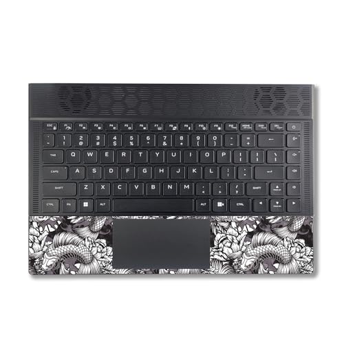 Image of MightySkins Carbon Fiber Skin Compatible with Alienware X14 R2 (2023) Full Wrap Kit - Angry Koi | Protective, Durable Textured Carbon Fiber Finish | Easy to Apply & Change Styles | Made in The USA