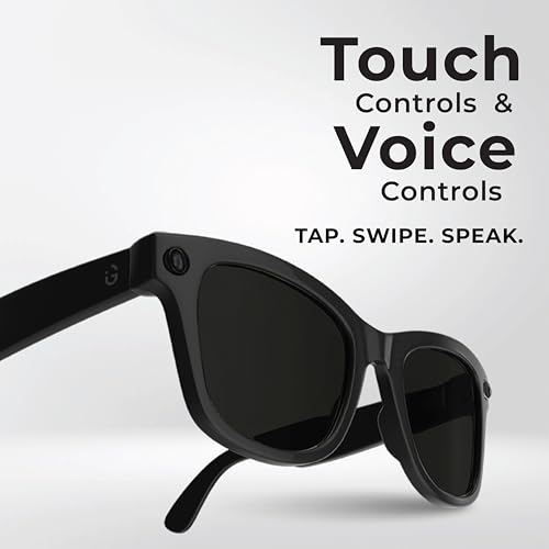 Image of iGear EYEGO AI Smart Glasses with Voice Assistant, Open-Ear Audio, HD Camera for Photos & Video, Hands-Free Calls & Music, Touch Controls, Lightweight Design, Android & iOS Compatible (Aura)