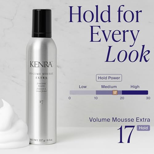 Image of Kenra Volume Mousse Extra 17 | Firm Hold Mousse | Non-drying, Non-flaking Lightweight Formula | Tames Frizz & Conditions |Thermal Protection up to 450F| All Hair Types | 8 oz