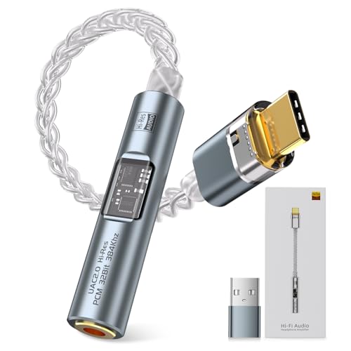 Subynanal USB C to 3.5mm Audio Headphone Adapter DAC Dongle, CX31993 Audio Converter with HiFi...