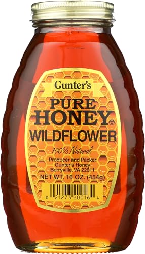 Miel pura Wildflower natural Gunter's 16 oz pack 12 miniatura 1