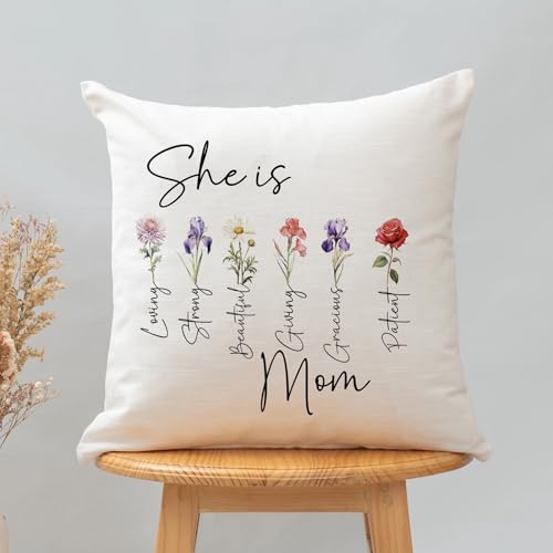 Image of TIED RIBBONS Gift for Mom, Birthday Gift for Mom Gift Set Women Wife Mother in Law Mummy | Artificial Flower with Pot | Printed Cushion with Filler (12 X 12 Inch) | Chocolate Gifts Pack | Card