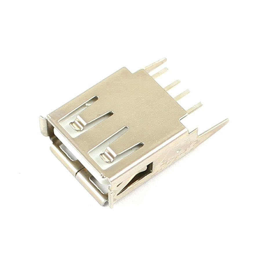 Generic 100 Pcs USB Female Type A 4 Pin DIP Socket Connector 15.0