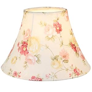 Eastlion 9.8″ E27/E14 Abat-jour Lampe de Table Fait Main en Tissu,Floral