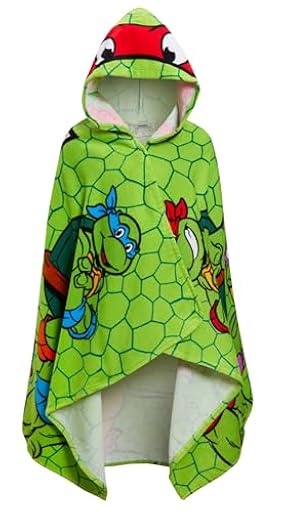 Toalla con capucha de Tortugas Ninja mutantes adolescentes, Poncho de Raphael, toalla de playa 100% algodón, toalla de baño para vestir, envoltura de natación | Ya disponible en tu tienda friki favorita! En mundofriki.es!