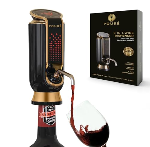 POURÉ 3-IN-1 Wine Dispenser Aerator and Vacuum Stopper 