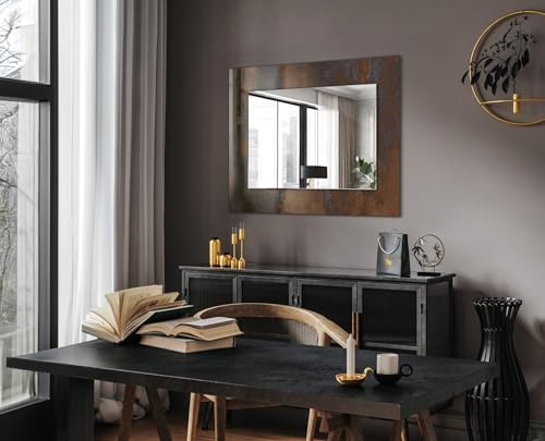 Miroir cadre imprimé métal rouillé Tulup 80x60cm horizontal vertical - 4