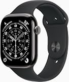 Apple Watch Series 11 [GPS + Cellular, 46mm] Slate Titanium Case with Black Sport Band, S/M (Renewed Premium)