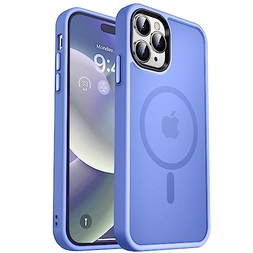 Image of MOCCA Strong Magnetic for iPhone 14 Pro Max Case [Compatible with Magsafe] [10FT Military Grade Protective] Translucent Matte Slim Shockproof Case for iPhone 14 Pro Max 6.7 inch -Blue