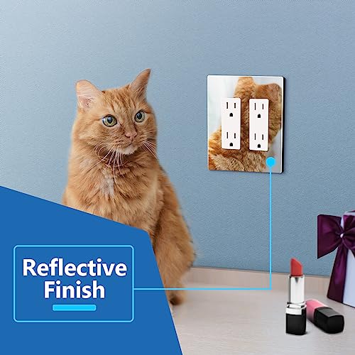 Image of LIDER Double Decorator Wall Plate, Impact Resistant, Plexiglass, Reflective Finish, Modern Upgrade, Screwless Light Switch /Outlet Cover Mid-Size 2-Gang, 4.88 inch x 4.92, Acrylic, Mirror Glass Silver
