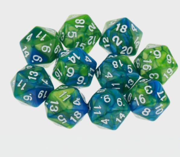 10 Stück D20 Polyedrisch Würfel Set,Spiel Würfel für Dungeon