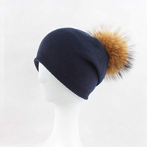 Chapeau chaud d winter en doublure laine isolante pour femme marine