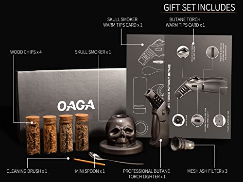 Cocktail Smoker Kit With Torch - 4 Flavors Wood Chips - Old Fashioned Cocktail Kit, Bourbon & Whiskey Drink Smoker Infuser Kit - Whiskey Gifts Ideas For Men, Fathers, Dad, Husband (No Butane) #TOP7